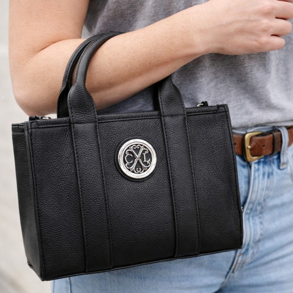 NEW CXL Christian Lacroix Vally Pebble Small Satchel Crossbody Strap Black #0580